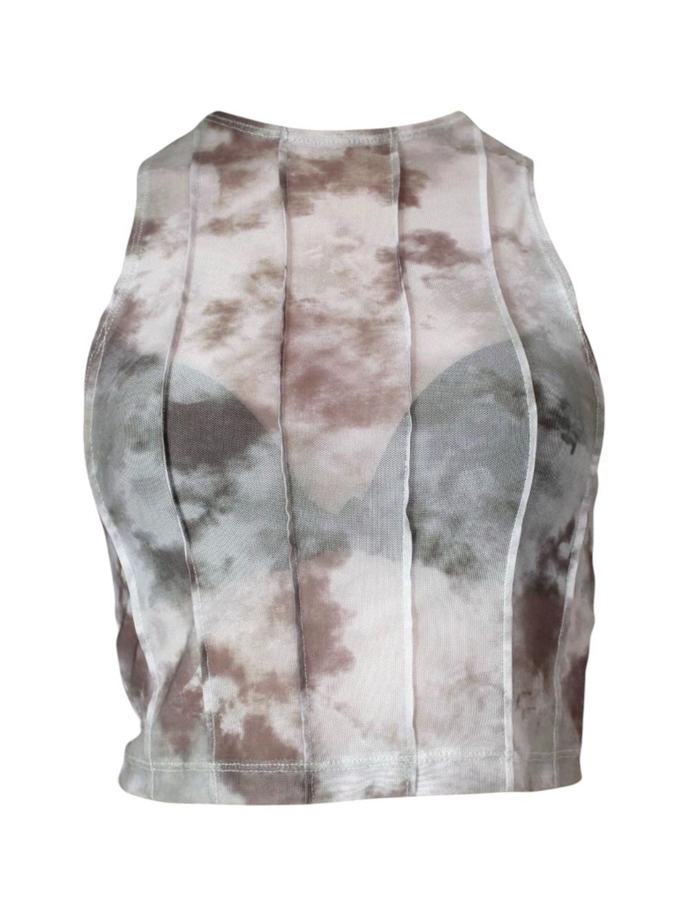 Motel Rocks green tie dye mesh high neck tank top